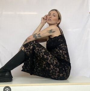 Em & May Eve Lace Maxi Dress | Black | 4X